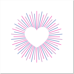 Bi Pride Radial Heart Posters and Art